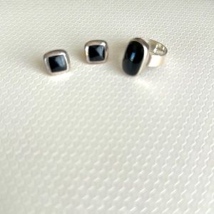 Silver and Onyx set